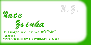 mate zsinka business card